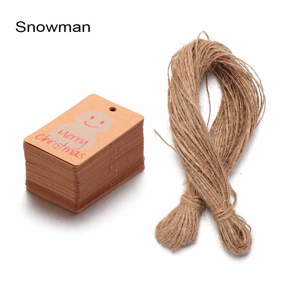 

Supplies Handcraft Wrapping Supplies Christmas Labels Kraft Paper Tags Hang Tag Merry Christmas Snowman