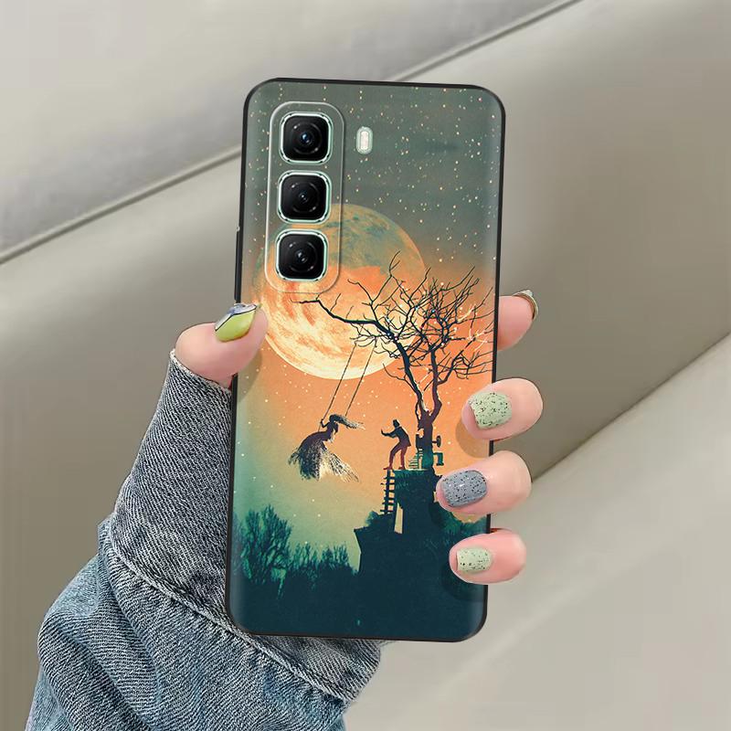 For Infinix Hot 50 5G Phone Case Heart Flower Soft Liquid Silicon Cover For Infinix Hot 50 Pro Plus Cases hot50 Protection Shell
