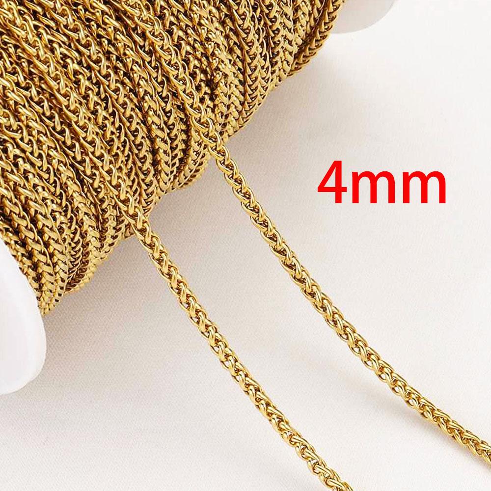 No Fade 0.5M 1M Stainless Steel Gold Plated Punk Cuban Link Chain DIY Chain for Men Choker Women Hip Hop Jewelry Making Supplie