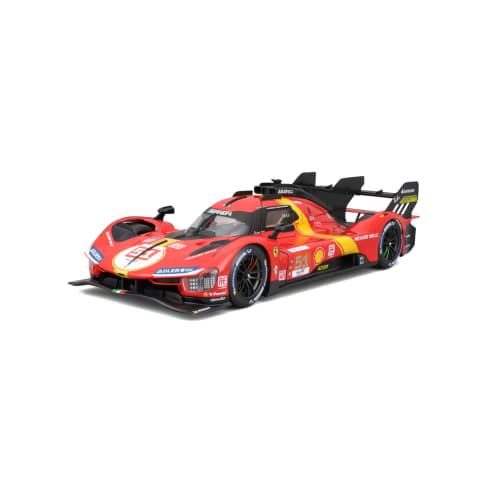 Bburago 1/24 Scale Diecast Model Car of the Ferrari 499P 3.0L Turbo V6 Team Ferrari AF Corse #51, 2023 Le Mans Winner, 18-26309