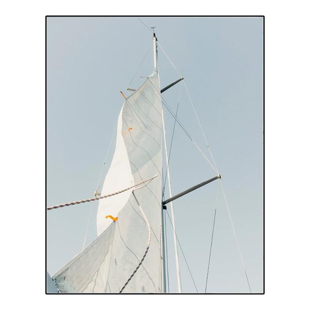 

Мінімалістичний Океан Човен Морський Обрій Вітрило Настінне Мистецтво Небо Яхтовий Декор Плакати Картини на полотні та принти Картинки Домашній декор 30X40cm No Frame