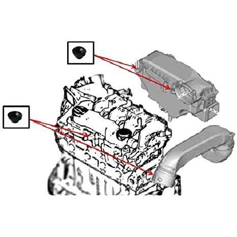 4x Silent Block for Air Intake Circuit Support Air Filter 1422A3