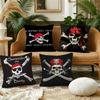 Pirate Skull Ship Cushion Cover Plush Fabric Soft Double Sided Print Sofa Cushion Cover Throw Pillow Covers