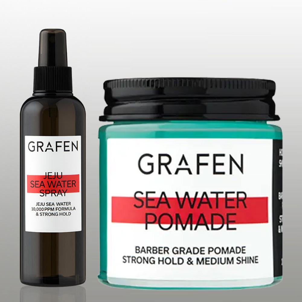 

Набір для укладання Pomade Sea Water GRAFEN (Помада Морська вода 100 г + Тонік для волосся 100 мл)