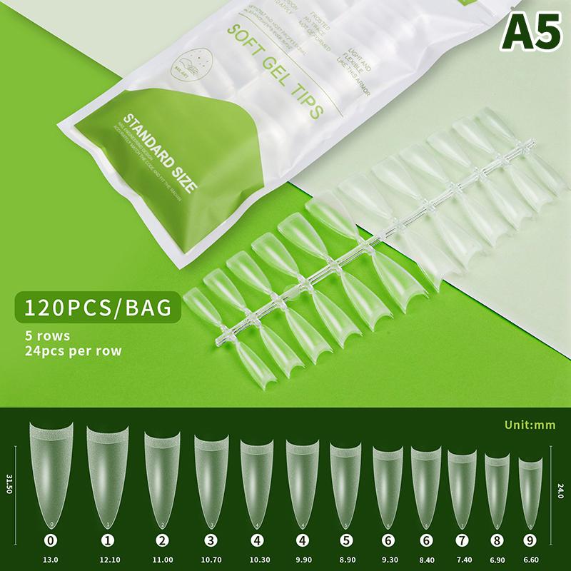 120 szt./worek W pełni Przezroczysty Kształt Migdała Kropla Wody Noszenie Manicure Baletowy Kwadratowy Krótki Naszywka na Paznokcie Matowa Naszywka Przedłużona Naszywka na Paznokcie