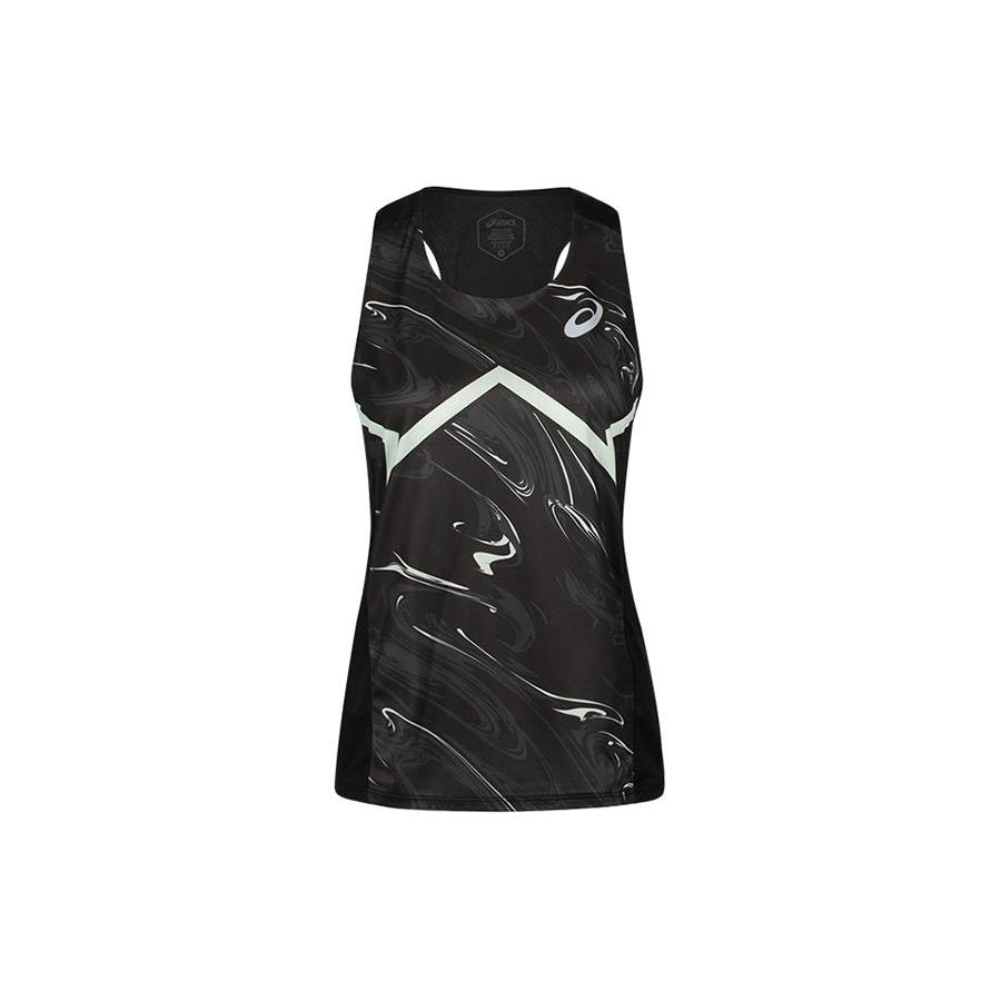 Asics Knitted Printed Breathable Pullover Round Neck Lightweight Vest Women tops Black 2092A386-001