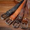 First Layer Cowhide Leather Belt Men'S Belt Retro Pleated Craft Belt Personalized Belt