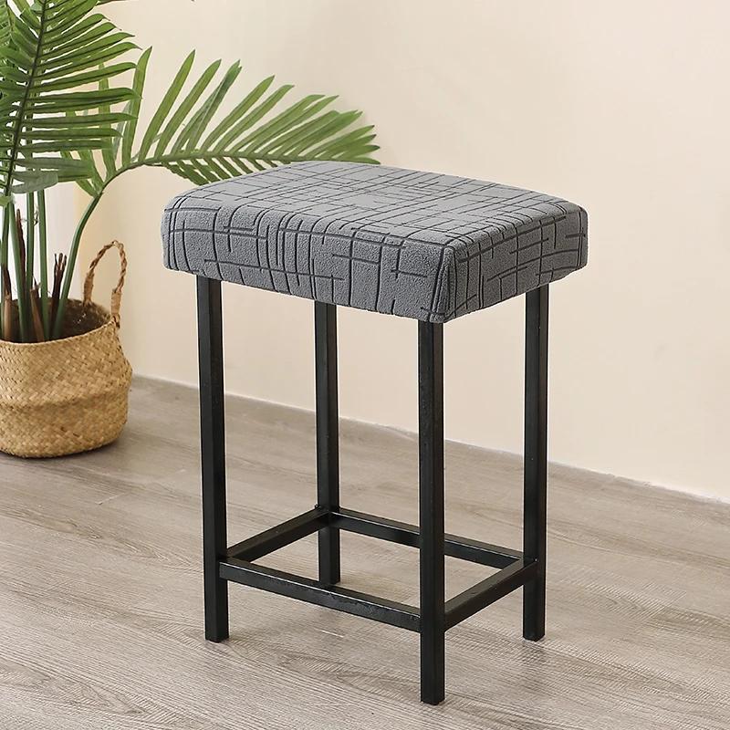 1/2pcs Solid Color Bar Stool Covers Stretch Jacquard Square Chair Cover Home Saddle Seat Slipcover for Coffee Kitchen