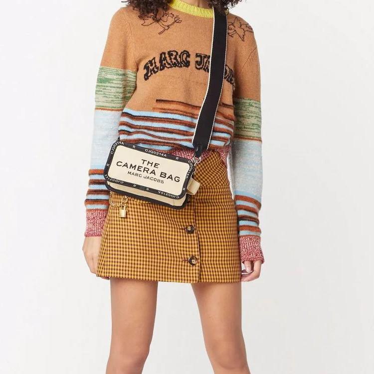 Marc Jacobs Jacquard Series Logo Personalized Designer Polyester Shoulder Bag Women bags Khaki M0017028-263