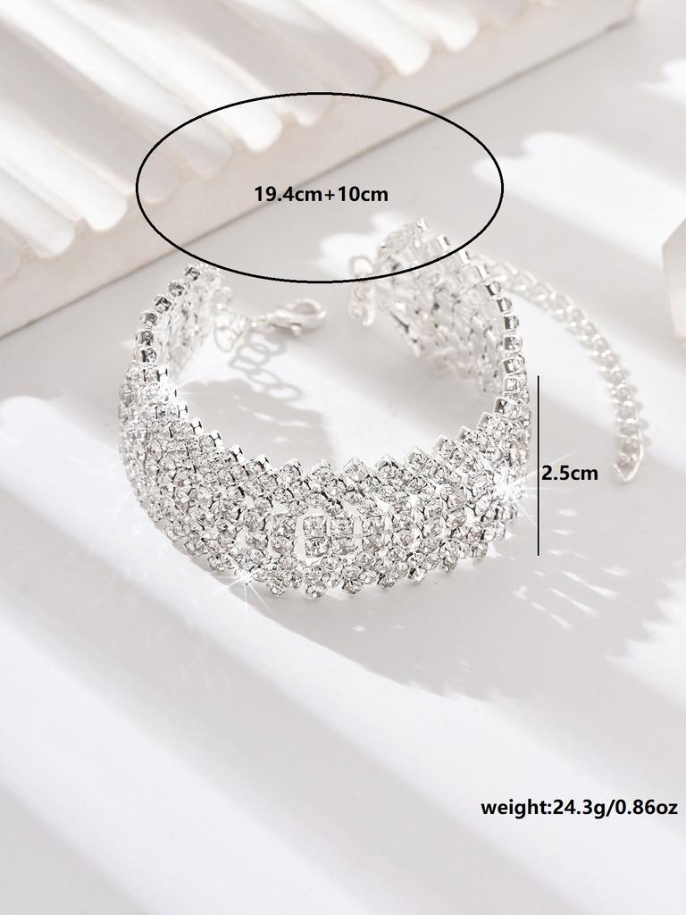 1PC Women's Fashion Style Sparkling Multi Row Zircon Inlaid Foot Chain Outdoor Tourism Beach Banquet Festival Gift
