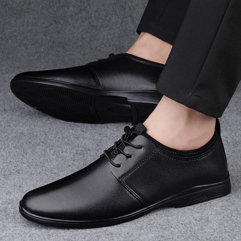 Men's Genuine Leather Formal Shoes - Breathable, Soft Sole, Heeled, Lightweight for Autumn and Winter