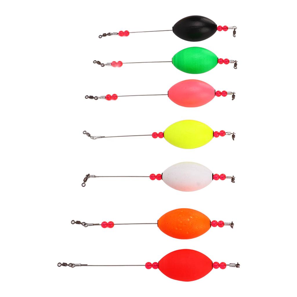 7Pcs Fishing Bobber Sensitive Light Weight Bright Colors Fishing Floats for Long Distance Fishing