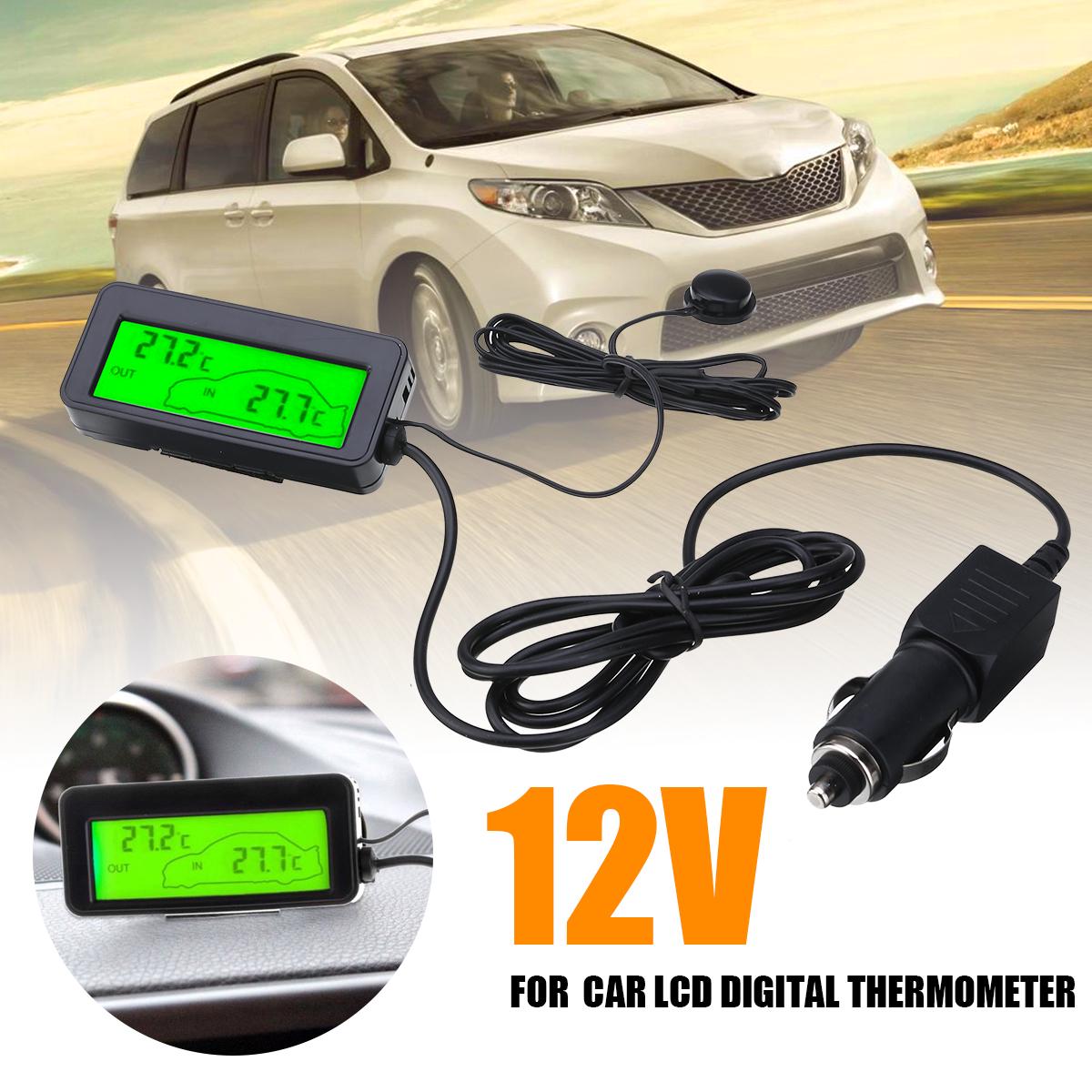 

Pdtoweb 12V Автомобильный ЖК-цифровой дисплей внутри/снаружи термометра температуры