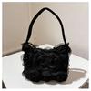 Borsa a pochette in tessuto minimalista urbana con colore solido e design a rosa per l'uso quotidiano