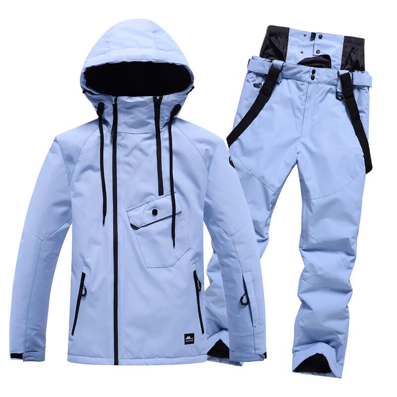 Unisex Solid Color Ski Suit - Windproof, Waterproof & Warm 2XL