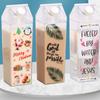 Milk Carton Water Bottle Large Capacity Sealed Leakproof Food Grade PP Plastic Rectangle