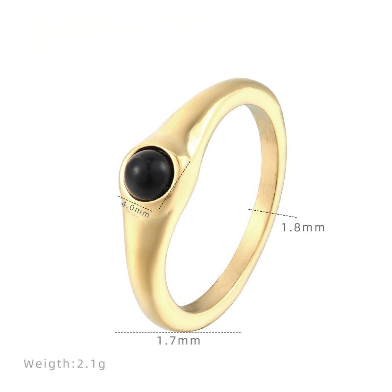 

Кольцо «Холодный ветер» из черного агата, Модное кольцо с трендовым дизайном, Ретро титановая сталь 9