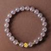 Popular Smoke Purple Lotus Bracelet with Lotus Pod Pendant, Imitation Hetian Jade, Student Style Women's Jewelry.