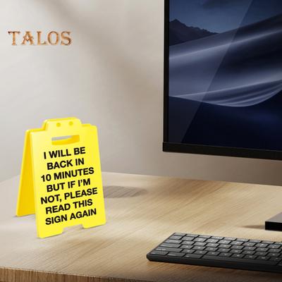 Streich Schreibtisch Vorsicht Zeichen Heavy Duty Kunststoff Desktop Warnschild Home-Office Schreibtisch Mini Tisch Zeichen Dekoration Ornament Gag Geschenk
