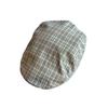 Retro Grid Pattern Short Brim Cap With Sunshade And Breathability For Spring And Autumn
