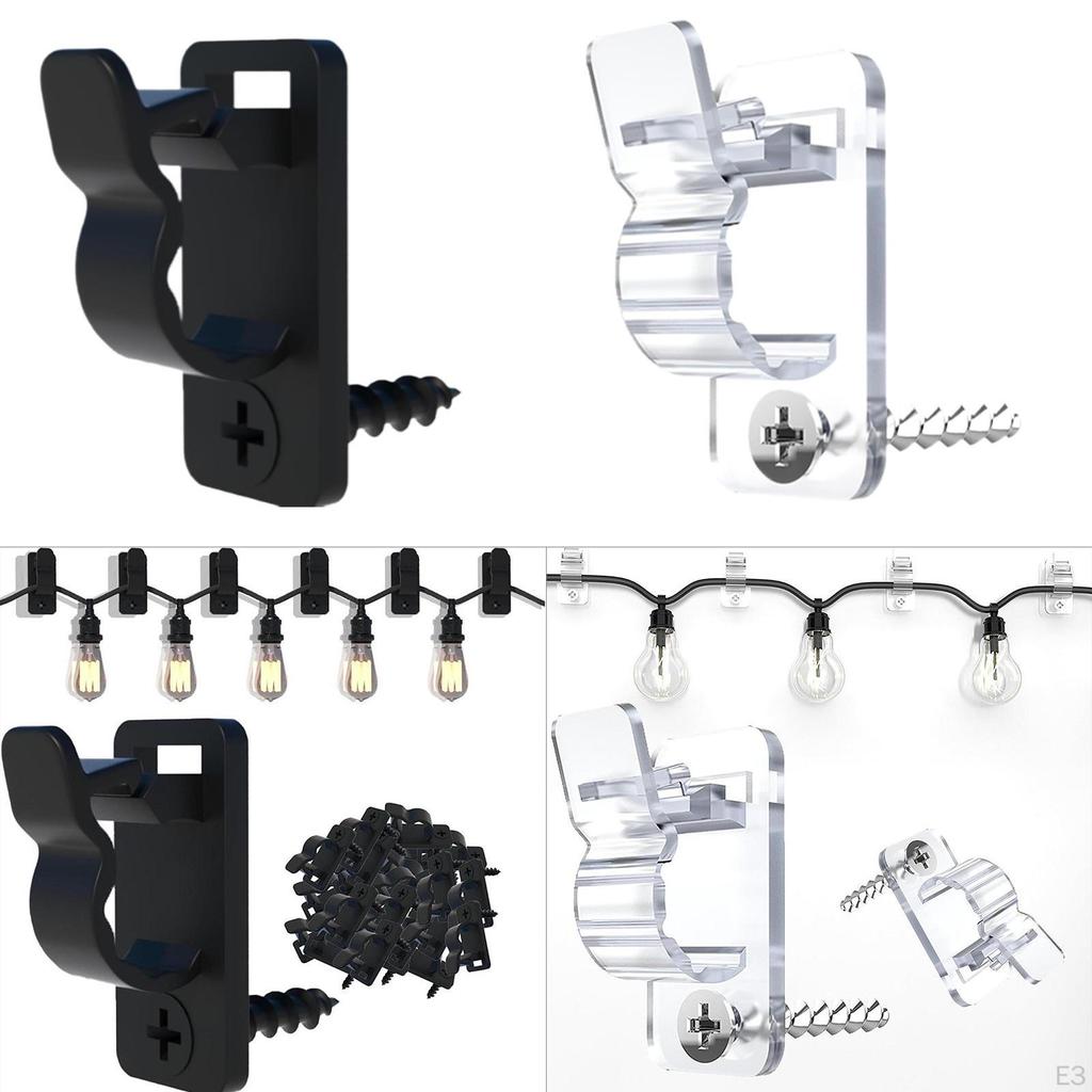 12 Pieces Lights Clips Organizer Versatile Easy Installation Light Hanger Hooks Cable Management
