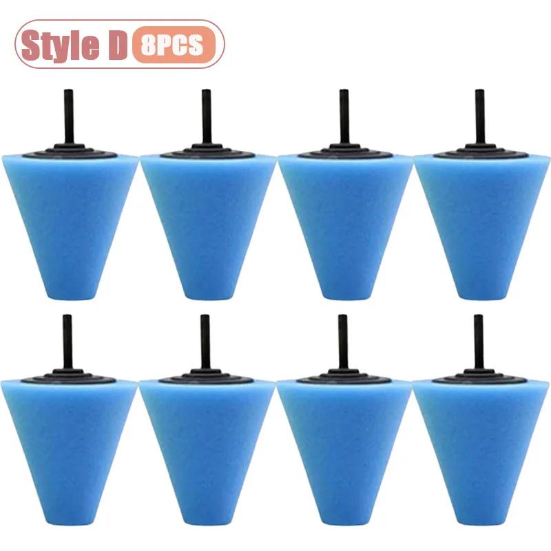 Car Drill Polishing Sponge Pad Kit Hub Polishing Pads Metal Cone Polishing Ball for Rim Cleaning Automotive Detailing Care Tools