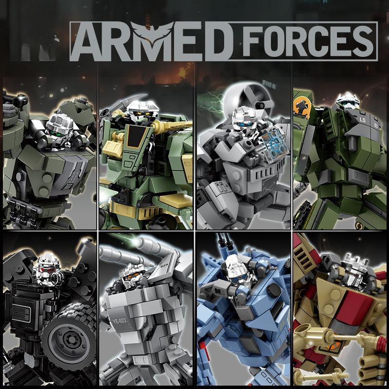 Military Tanks Combat Aircraft Mecha Figures Assemble Building Blocks Puzzle Toys Gifts For Boys And Girls