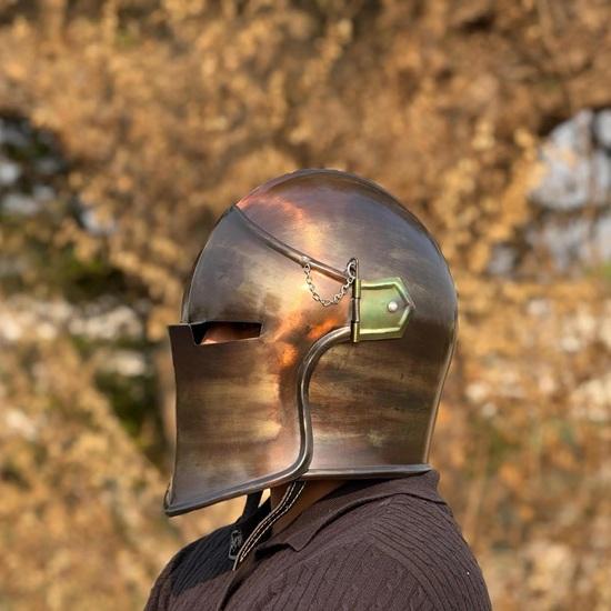 Barbuta Helmet Medieval Knight Armor 18g Mild Steel Helmet LARP Cosplay Halloween Costume Visored Helmet Gift