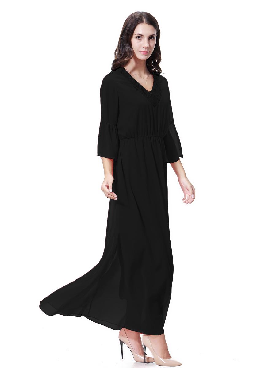 

Женское длинное платье-халат в ближневосточном и малайзийском стиле, TH925 XXL чёрный