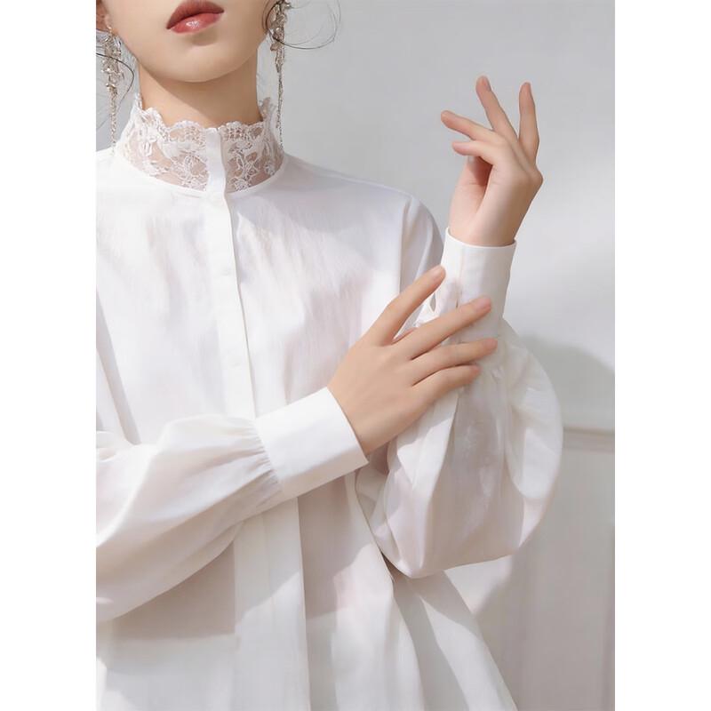 Женская блузка Demana из французского кружева, petite, с длинным рукавом XL