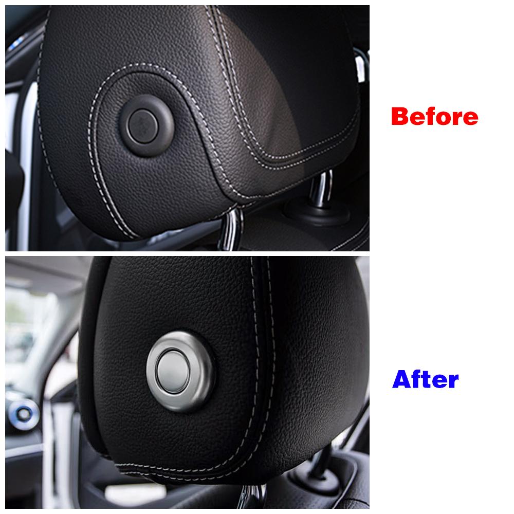 For Mercedes Benz C E GLC Class W205 W213 X253 Car Head Pillow Headrest Lifting Adjust Switch Button Cover Trim Decorate Sticker