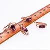 Purple Gold Color Gold Fashion Personality Temperament Rose Gold Plated Inlaid Smoke Zircon Pendant Collarbone Chain