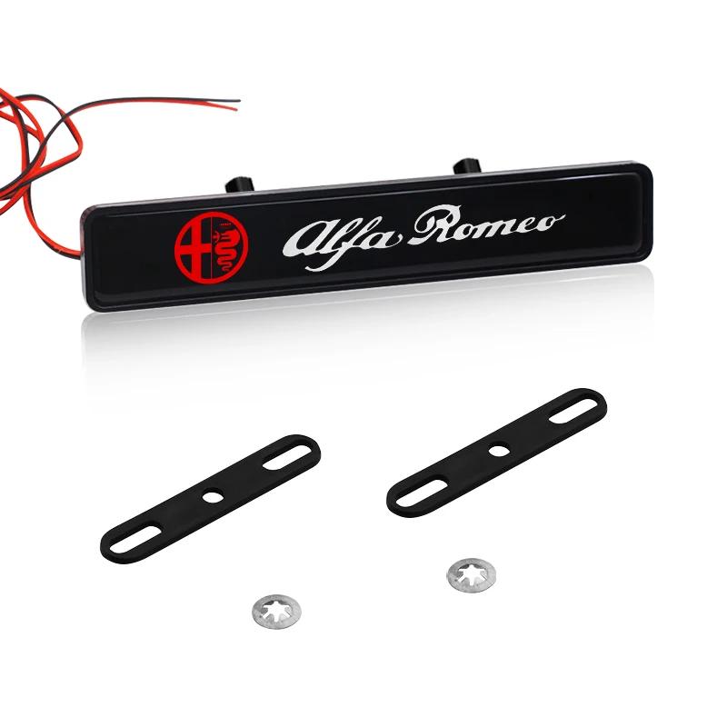1pcs Car Decorative Light LED Front Hood Grille Emblem Badge Decor For Alfa Romeo Giulietta 940 Spider 939 Mito 955 159 147 zl6