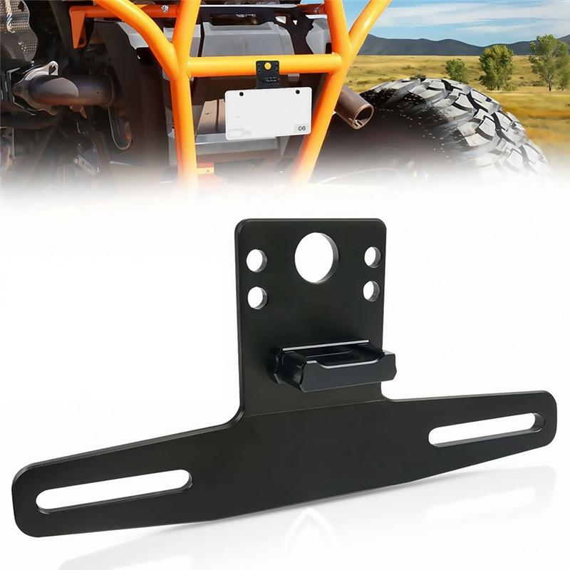 UTV License Plate Holder With Integrated Light For Golf Cart RV Truck Snowmobile Trailer Boat Sxs Plate Frame Mount