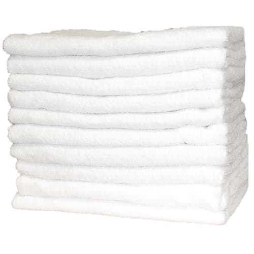 [Bulk Purchase Set] 100% Cotton White Face Towels, 10-Piece Set, 34 x 84cm