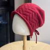 New Korean Style Rolled Edge Drawstring Pile Hat for Women In Autumn and Winter Face Showing Small Cold Hat Warm Confinement Hat Versatile Toe Cap