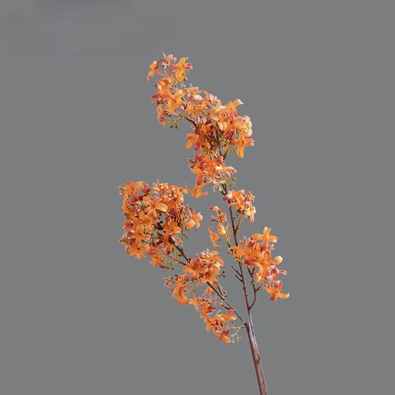 Simulation Lilac Branches Silk Fake Flowers Wedding Decor Murraya Paniculata Green Plant Simulation Pink Flower Hall Decoration