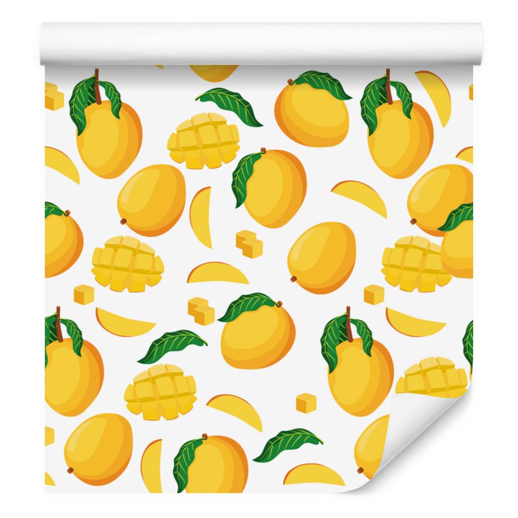 Mango Wallpaper White and Yellow for Living Room and Bedroom 50x1000
