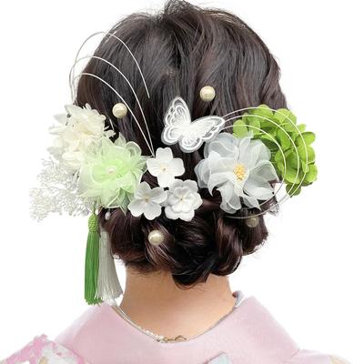 Baramoly Hair Perfect for and with Preserved Dried Artificial and Perfect for and Japanese Perfect for and Green Hair Clip for Ornament, Shichi-Go-San