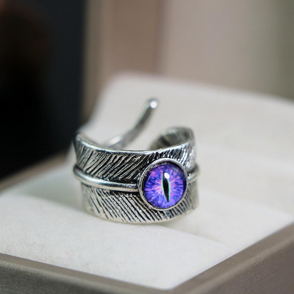 European and American Men's Trendy Metal Ring, Retro Style Cool and Handsome Design Totem Geometric Men's Ring