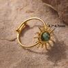 Vintage-Inspired Malachite Sun Ring with Open Design