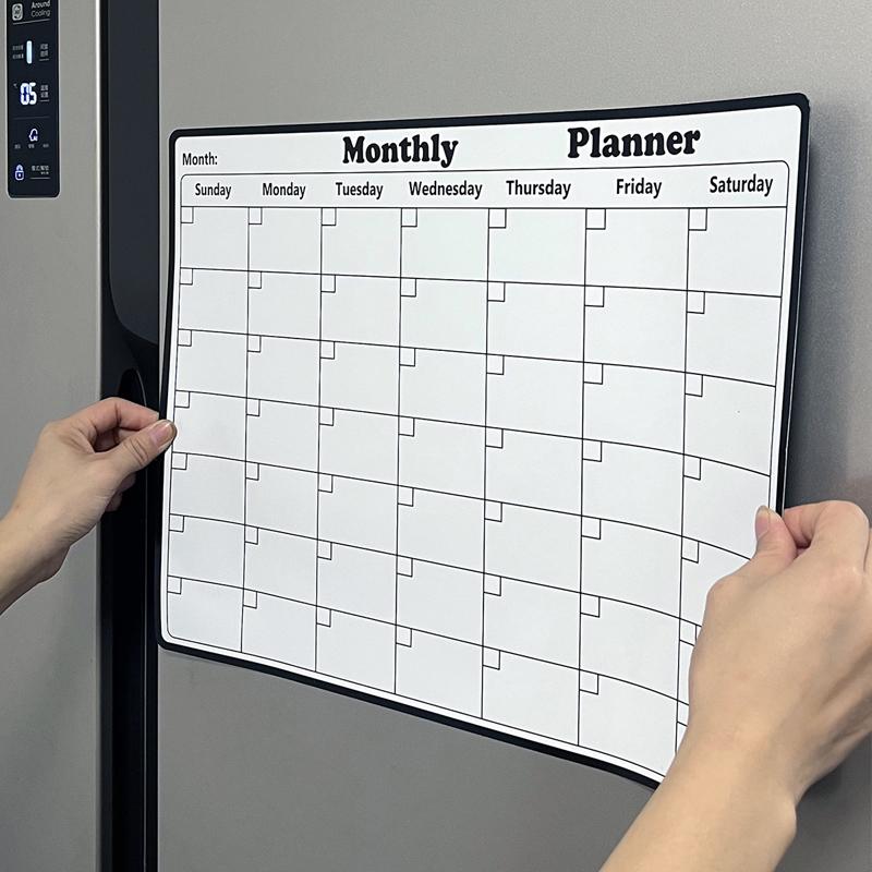 A3 Fridge Calendar Sheet Magnetic Sticker Message Board Menu Dry Erase Monthly Planner For Refrigerator Whiteboard