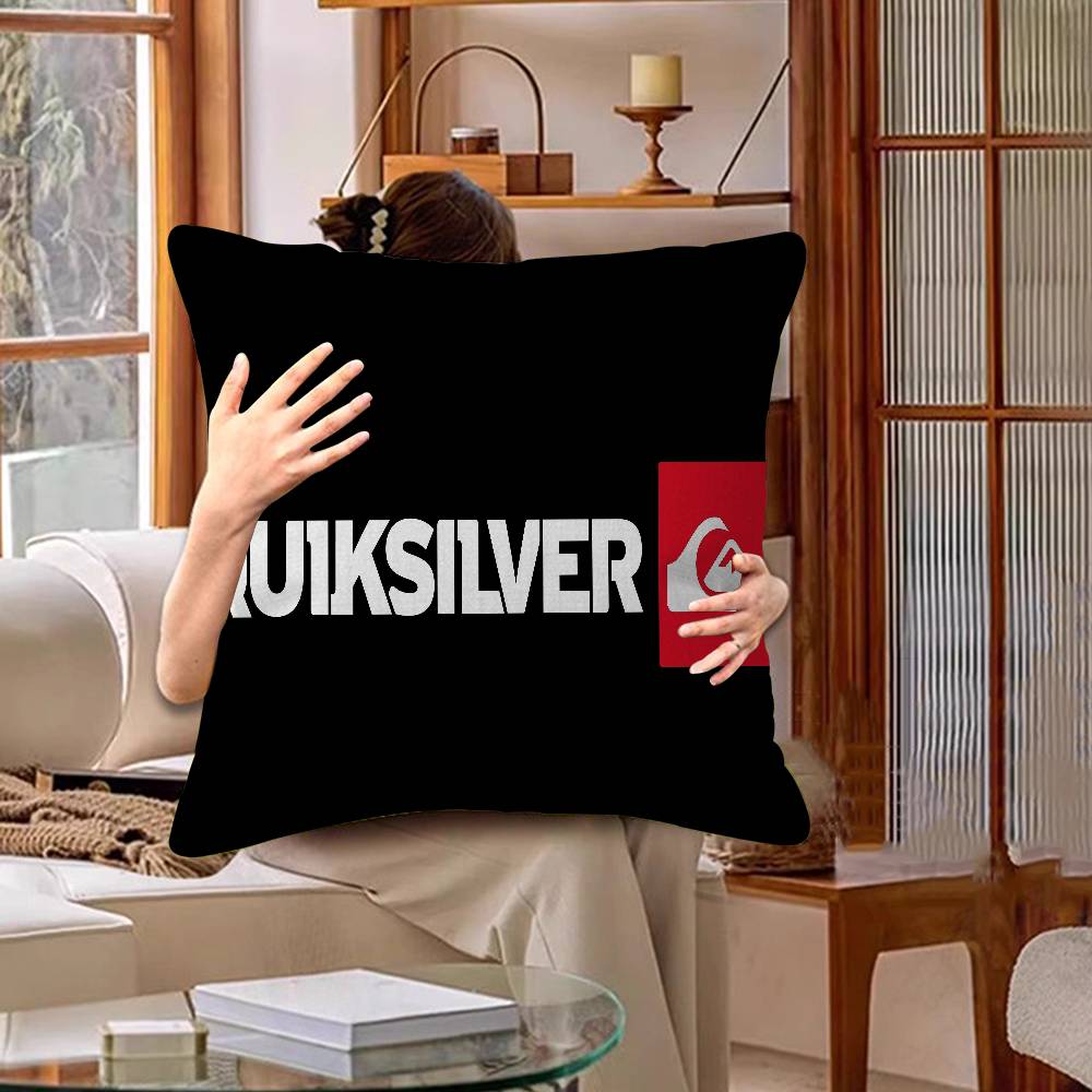 Q-QuiksilverS Logo Kissenbezug Kissenbezug Dekor Kissenbezug Bedruckter Kissenbezug Für Sofa