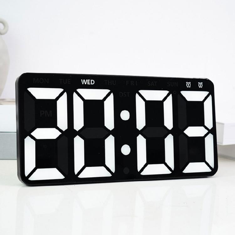 Clear Display LED Wall Clock with Digits, Countdown Calendar and Thermometer Adjustable Brightness for Comfort