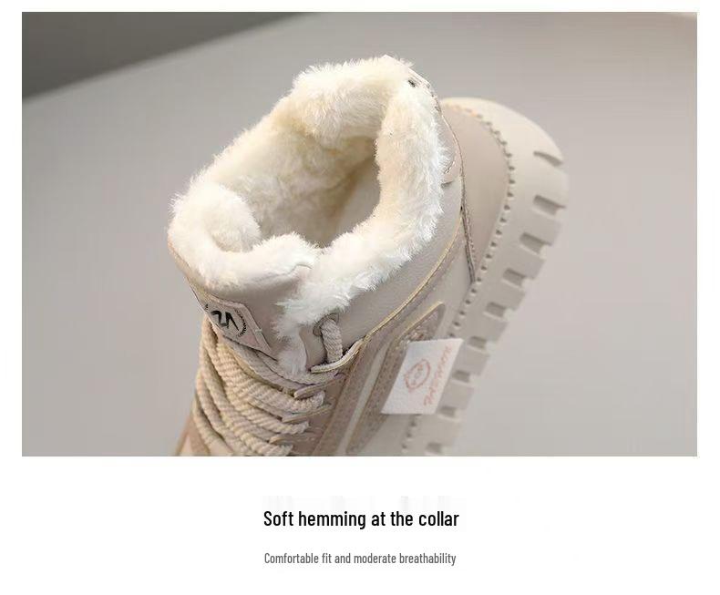 Pantofi casual de damă cu talpă medie, din bumbac gros, stil coreean – Călduroși și confortabili pentru iarnă