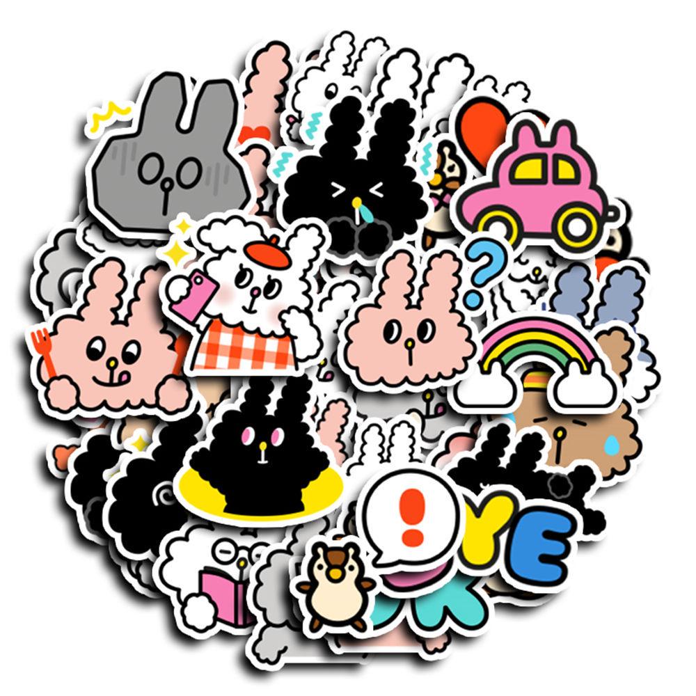 Rabbit Convenience Store Cartoon Stickers (40 Sheets) - Waterproof Suitcase & Laptop DIY Photo Album Decor