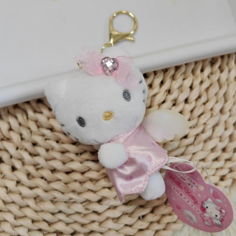 Hello Kitty Angel Nurse Plush Toys Kawaii Telescopic Keychain Backpack Pendant Accessories Girls Festival Theme Gifts