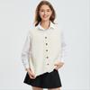 DIMANAF 2025 Winter Plus Size Autumn Women Sleeveless Vest Sweaters Knitting Buttons Oversize Casual Style Loose Sweater