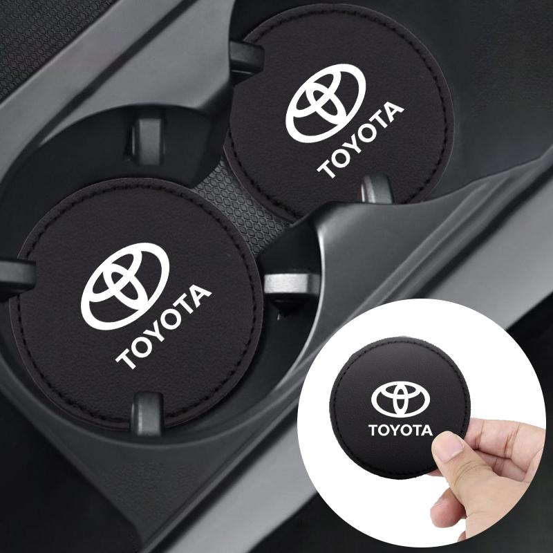 2Pcs Car Coaster Water Cup Bottle Holder Mat Anti-slip Pad For Toyota Verso Sienna Yaris Avalon Camry Fortuner Highlander Rav4 F10