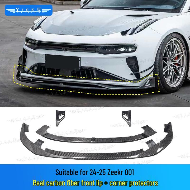Zeekr 001 Body Kit: Carbon Fiber Front Lip, Side Skirts, Rear Diffuser, Spoiler, Roof Spoiler.